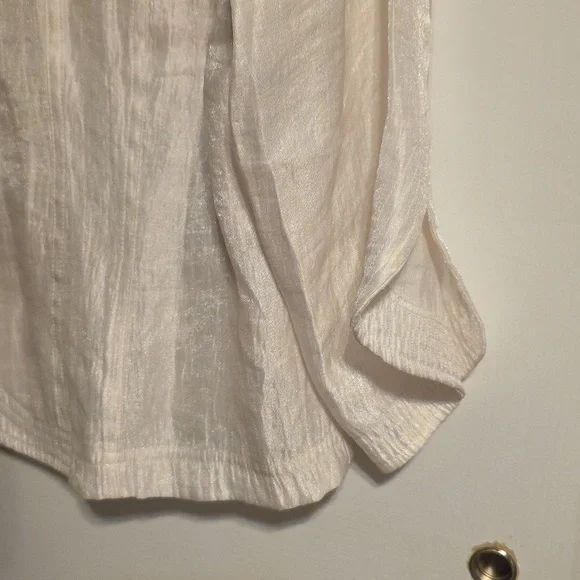 Ruby Rd. White Shimmery Button-Up Jacket - Picture 6 of 7